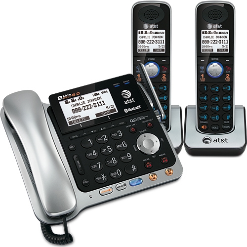 2-line 2 handset Connect to Cell™ corded/cordless answering system with caller ID/call waiting - view 1